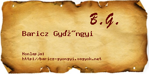 Baricz Gyöngyi névjegykártya