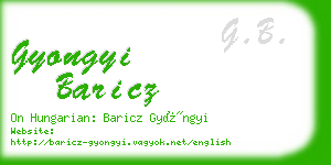 gyongyi baricz business card